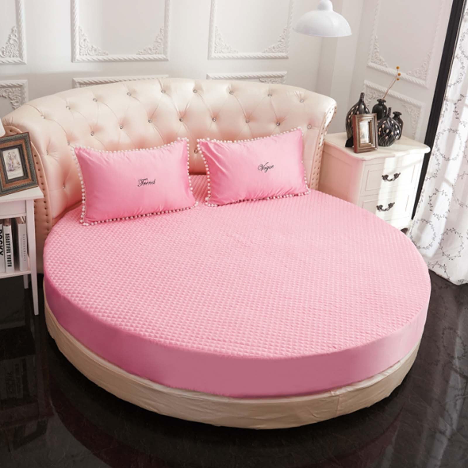 Sábana bajera ajustable impermeable para cama doble, suave, transpirable, con protector de colchón, funda de colchón redonda, 132 x 200 cm