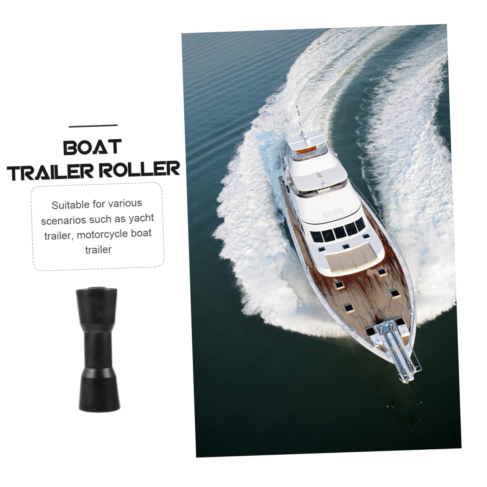 HEMOTON Rullo per Carrello Barca in PVC Nero Resistenza all'Usura e Stabilità Elevata, Accessori Completi per Carrello Yacht e Moto d'Acqua