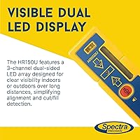 Vista 2 de Spectra Precision Receptor láser HR150U con abrazadera de varilla C61 resistente, LED de doble cara, montaje magnético, altura de captura de 1.969
