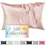 Niagara 100% Mulberry Silk Pillowcase - 30 Momme Silk Pillow case for Hair and Skin - Grade 6A Silk Pillow Cases with Zipper - Soft & Cooling Pink Silk Pillowcase Standard Size (20
