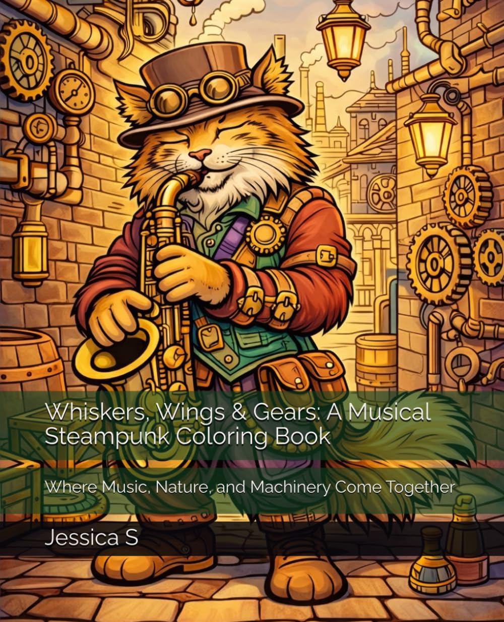 Whiskers, Wings & Gears: A Musical Steampunk Coloring Book: Where Music, Nature, and Machinery Come Together