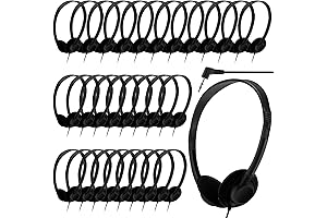 Yunsailing 30 Pack Black Headphones for School