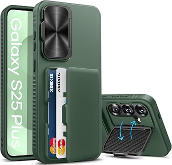for Samsung Galaxy S25+ Plus Case Wallet with Stand, Built-in Card Holder & Camera Cover, Military Grade Drop Protection Shockproof Rugged Protective Wallet Phone Case for S25+ Plus 2025, Green