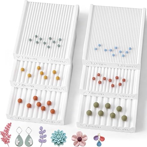 Teyva Daily 6 Pcs Polymer Clay Bead Roller Tool, 1 mm to 3.5 mm Precision Bead Maker Molds, 6 Sizes Clay Roller Set Round Beads Maker for Jewelry Making, Polymer Earrings, Bracelets, DIY Crafts