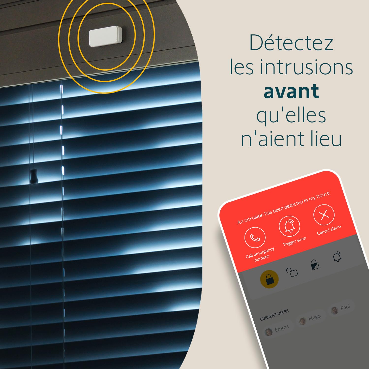 Somfy 1875280 - Home Alarm Essential - Système d'Alarme Maison sans Fil Connecté WiFi - 3 IntelliTAG - 1 détecteur de Mouvement - 2 Badges télécommandes - Compatible Alexa, Assistant Google et Tahoma