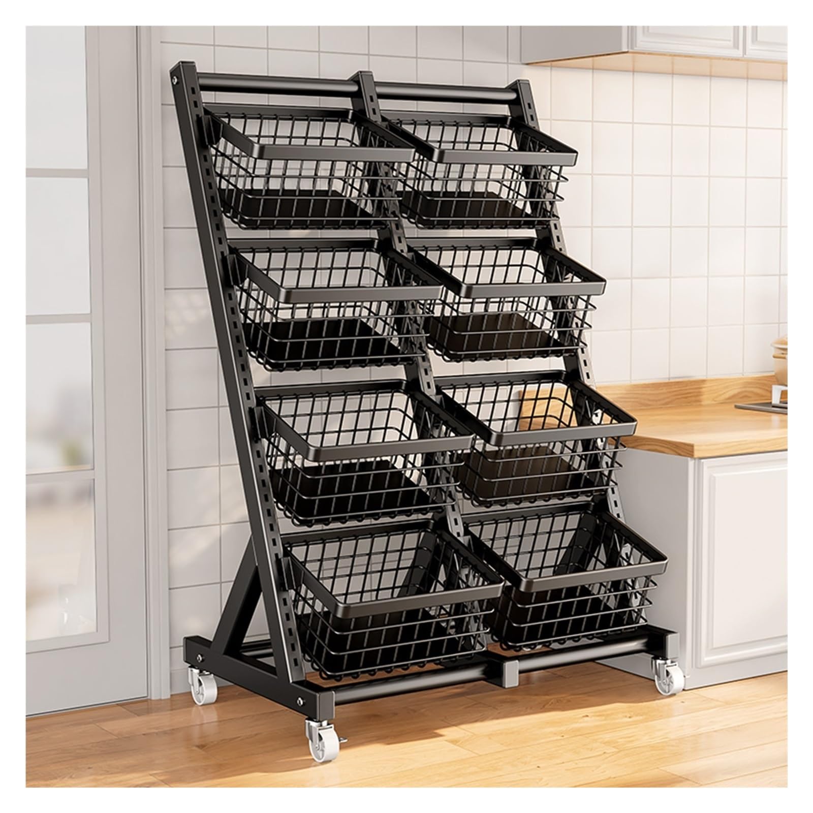 Présentoir d'angle de cuisine pour éliminer le désordre des paquets de chips et bocaux
