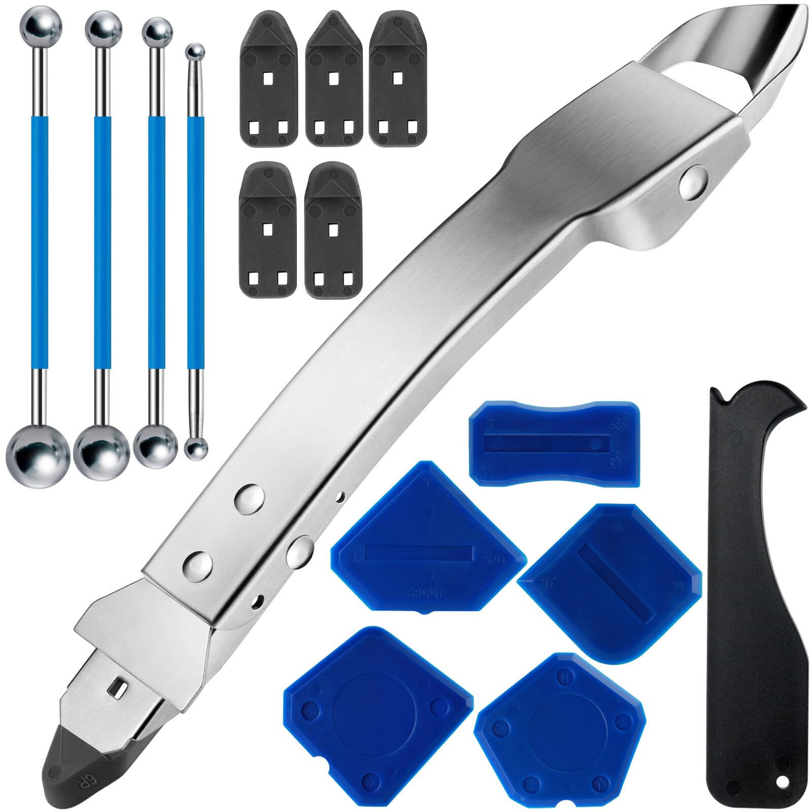 Mooshy 5 in 1 Strumenti per Calafataggio Silicone Kit Rimozione Sigillante per Cucina Bagno Piastrelle