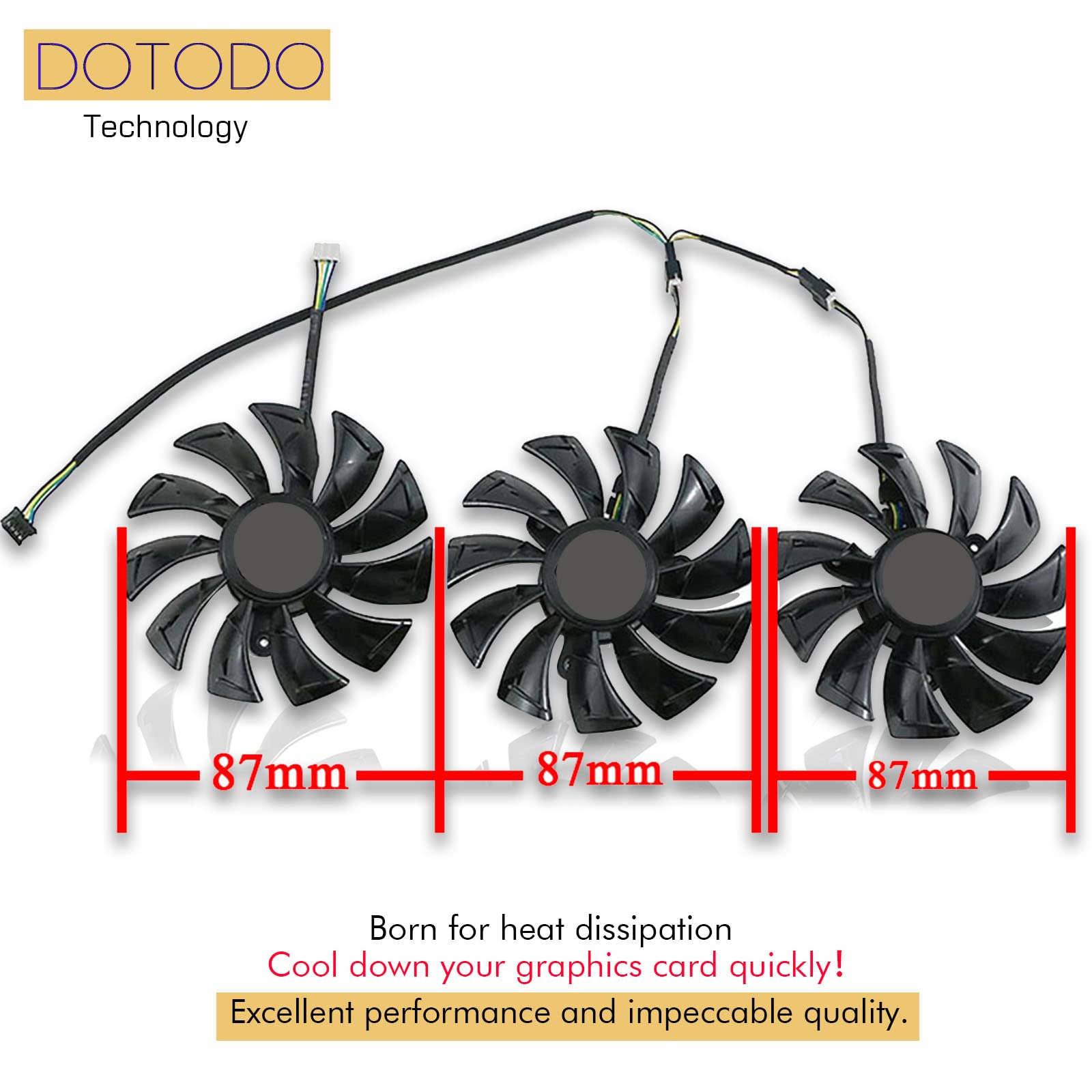 87 mm GA92S2U DC12V 0.46A 4PIN Tarjeta gráfica Ventilador para ZOTAC GeForce RTX 2080 RTX 2080 Ti AMP Edition Ventilador (Fan-ABC)