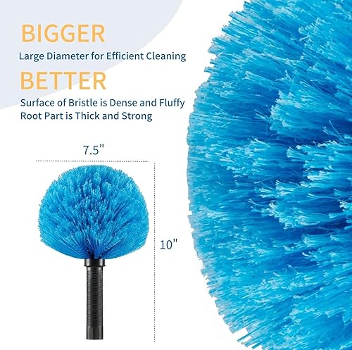 Miniatura 2 de 9 cabezales de plumero Webster para poste  Cepillo removedor de telaraña  Accesorio de cabeza de plumero de telaraña  Se adapta a postes roscados