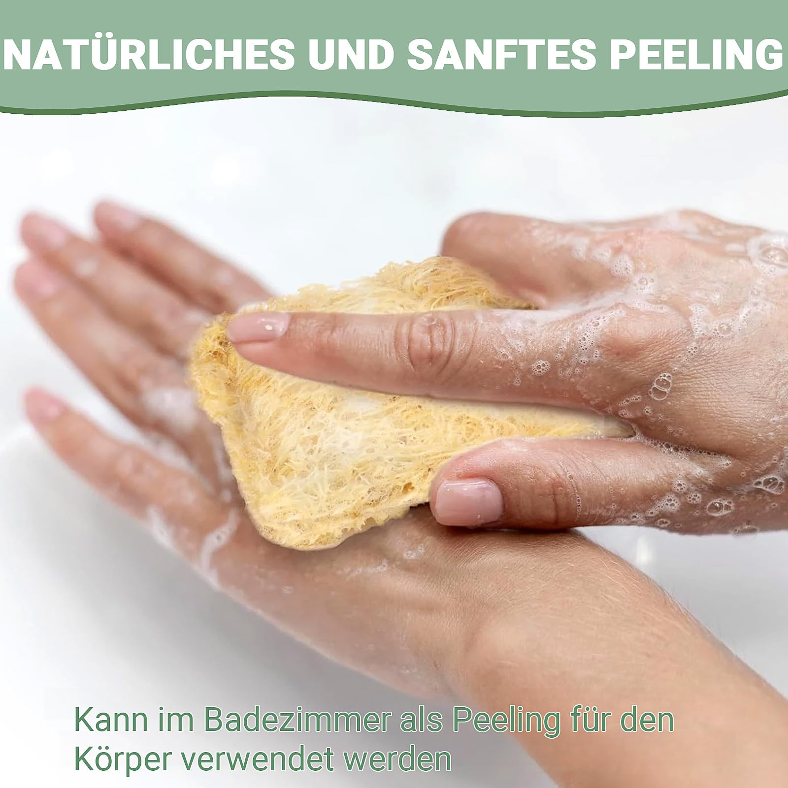 Naturalna gąbka z trukwy, 4 sztuki, naturalna gąbka do naczyń, wielokrotnego użytku, do garnków, patelni, przyborów i blatów roboczych (11 x 7 cm)