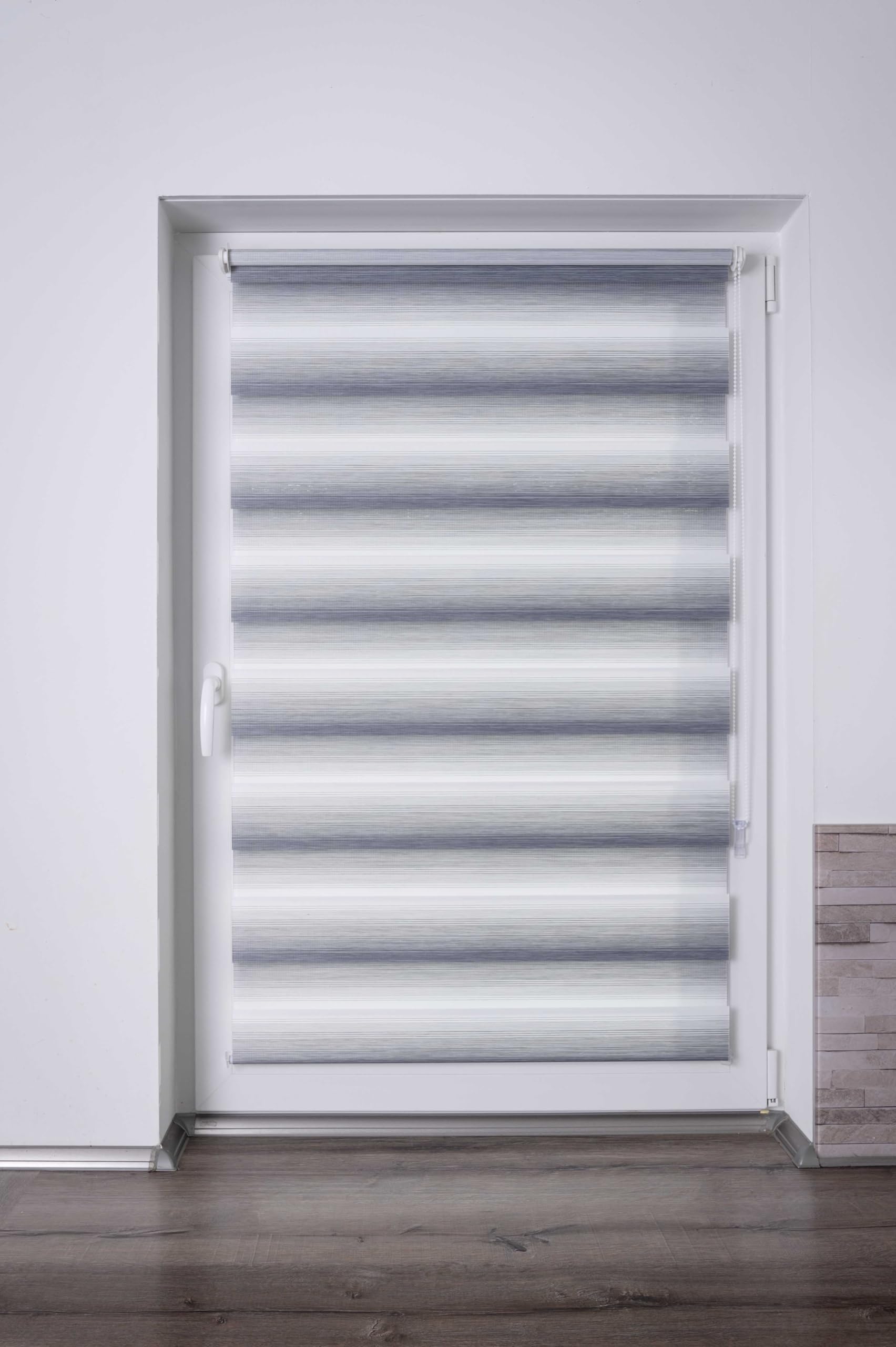 Khome K-Home® Klemmfix Doppelrollo Madrid ohne Bohren Farbverlauf Grau B130 x H150 cm – Bild 3
