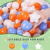 Vista 7 de Bolas de hoyo de TRENDPLAY en forma de estrella y corazón para niños pequeños - 50, 100, 200, 500 piezas de bolas de plástico para diversión y juego