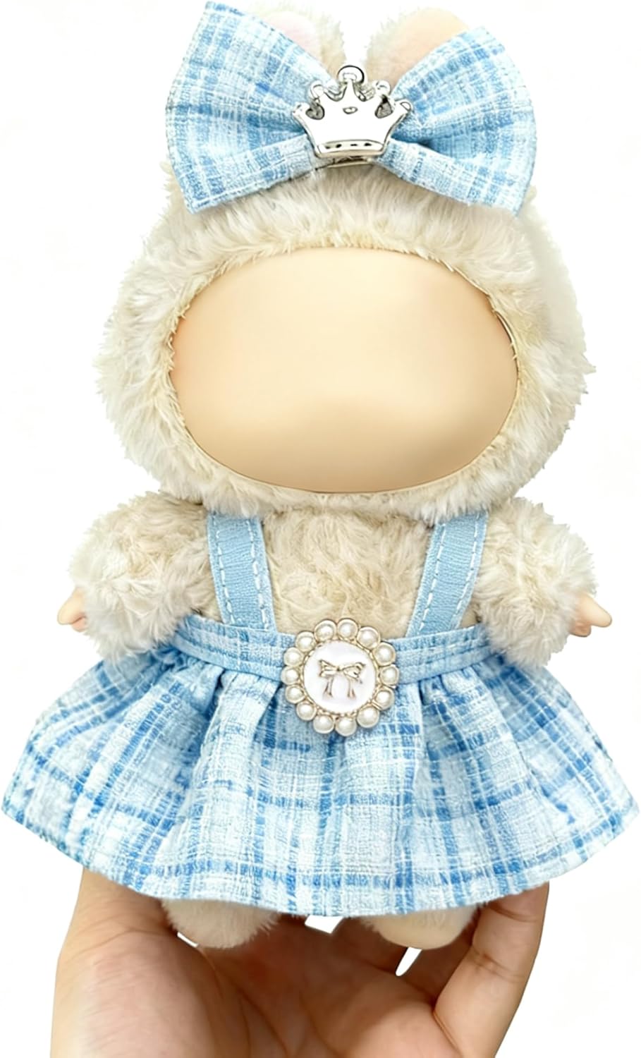 Clothes for LABUBU 17cm Doll (NO Doll), Outfit for LABUBU, Dress and Hairpin Set for LABUBU Dress Up, Fashion and Premium Dolls Accessories for LABUBU (Style C)