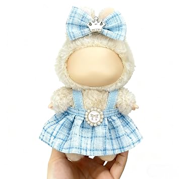 Clothes for LABUBU 17cm Doll (NO Doll), Outfit for LABUBU, Dress and Hairpin Set for LABUBU Dress Up, Fashion and Premium Dolls Accessories for LABUBU (Style C)