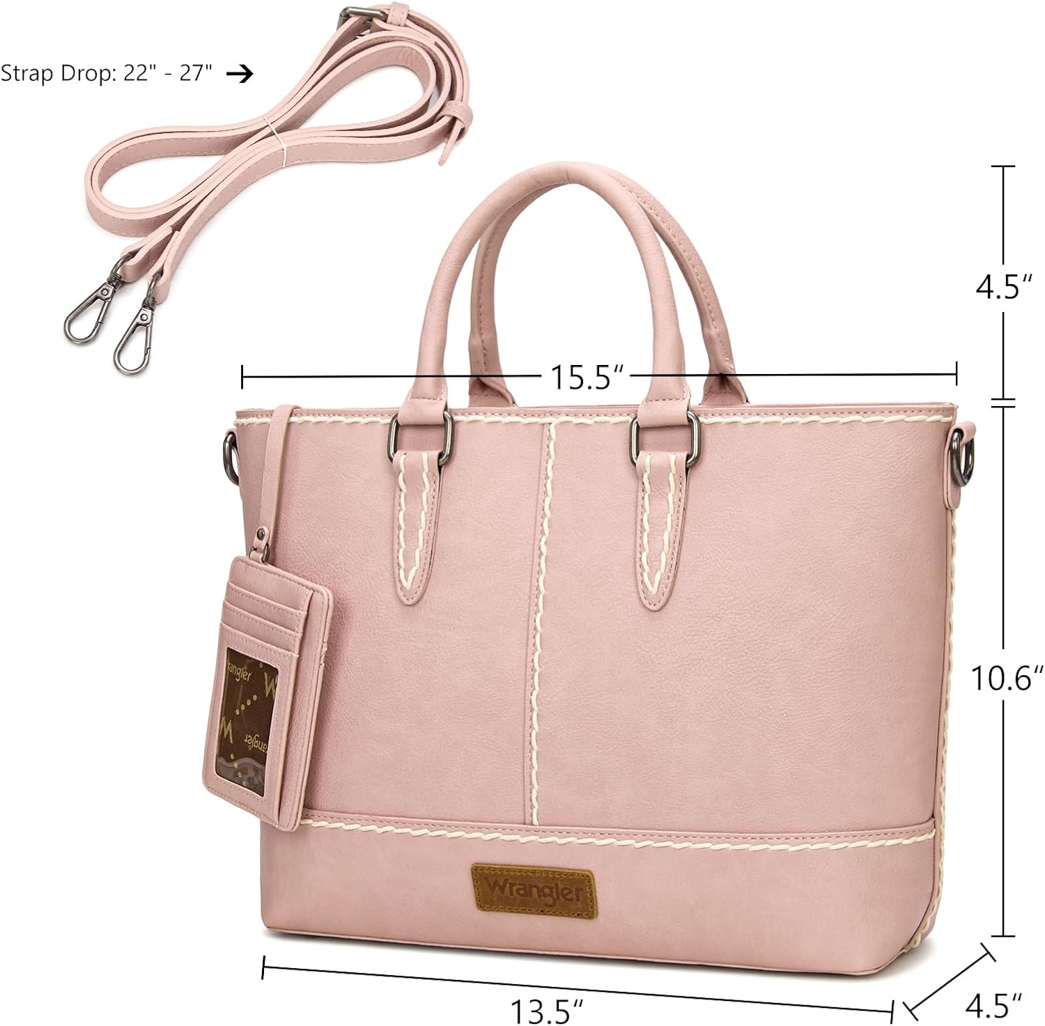 Montana West Wrangler Tote Bag for Women Top-handle Handbags Crossbody Bag with Removable Card Holder - Image 5