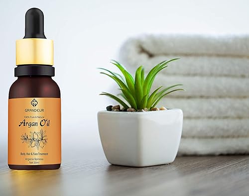 Miniatura 8 de Grandeur Aceite de argán marroquí 100% puro y natural, 1.0 fl oz, para cabello seco y grueso y cuidado de la piel, 1.0 fl oz