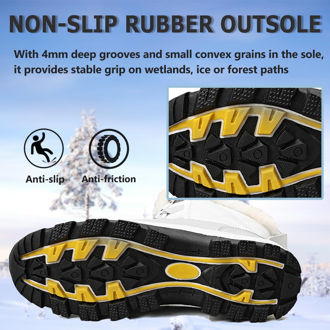 Botas de Nieve Mujer Antideslizantes Impermeables Tallas 36-41