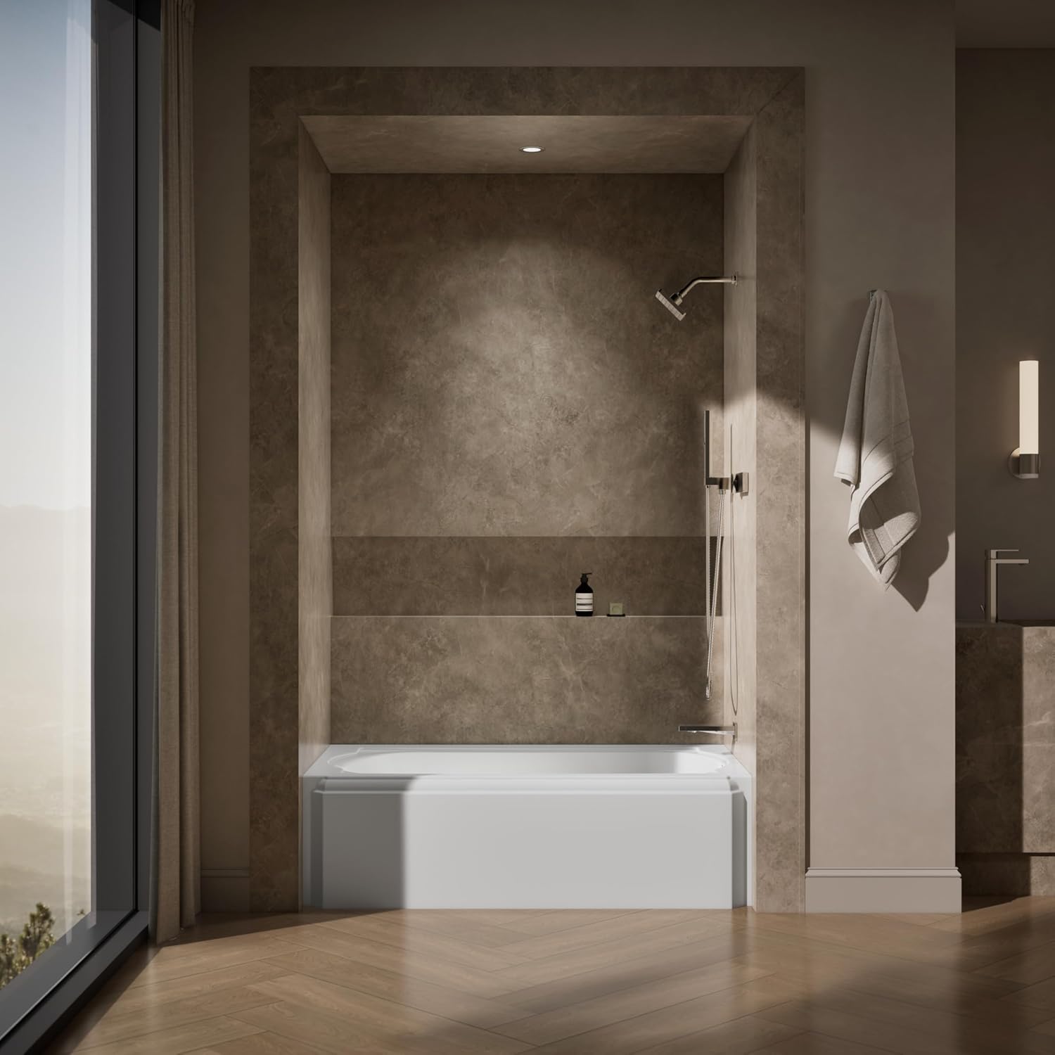 KOHLER Memoirs® 60" x 32" alcove bath with right-hand drain
