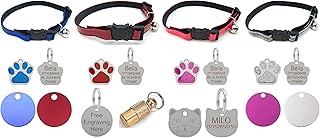 Reflektierendes Katzenhalsband, glänzend, mit optionaler Gravur, silberfarben