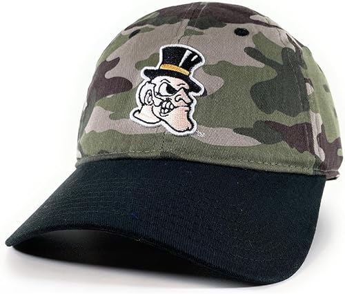 Mens NCAA Camo Hat Unisex College Cap Collegiate Woodland Camo Two-Tone Hat for Men and Women