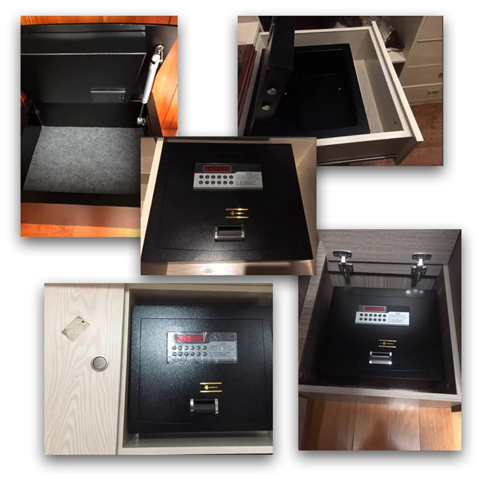 Caja fuerte ignífuga, caja fuerte de alta seguridad con indicadores de luz LED, pernos de bloqueo de acero, diseño de apertura superior para escritorio o cajón, solución de almacenamiento segura