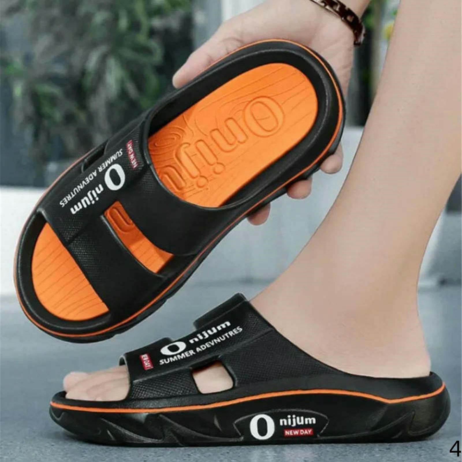 Claquette Hommes Chaussons Pour Sandales De Plage Intérieures En Plein Air Doux Antidérapants Slides Flip-flops Femmes Salle Bain Maison Chaussures