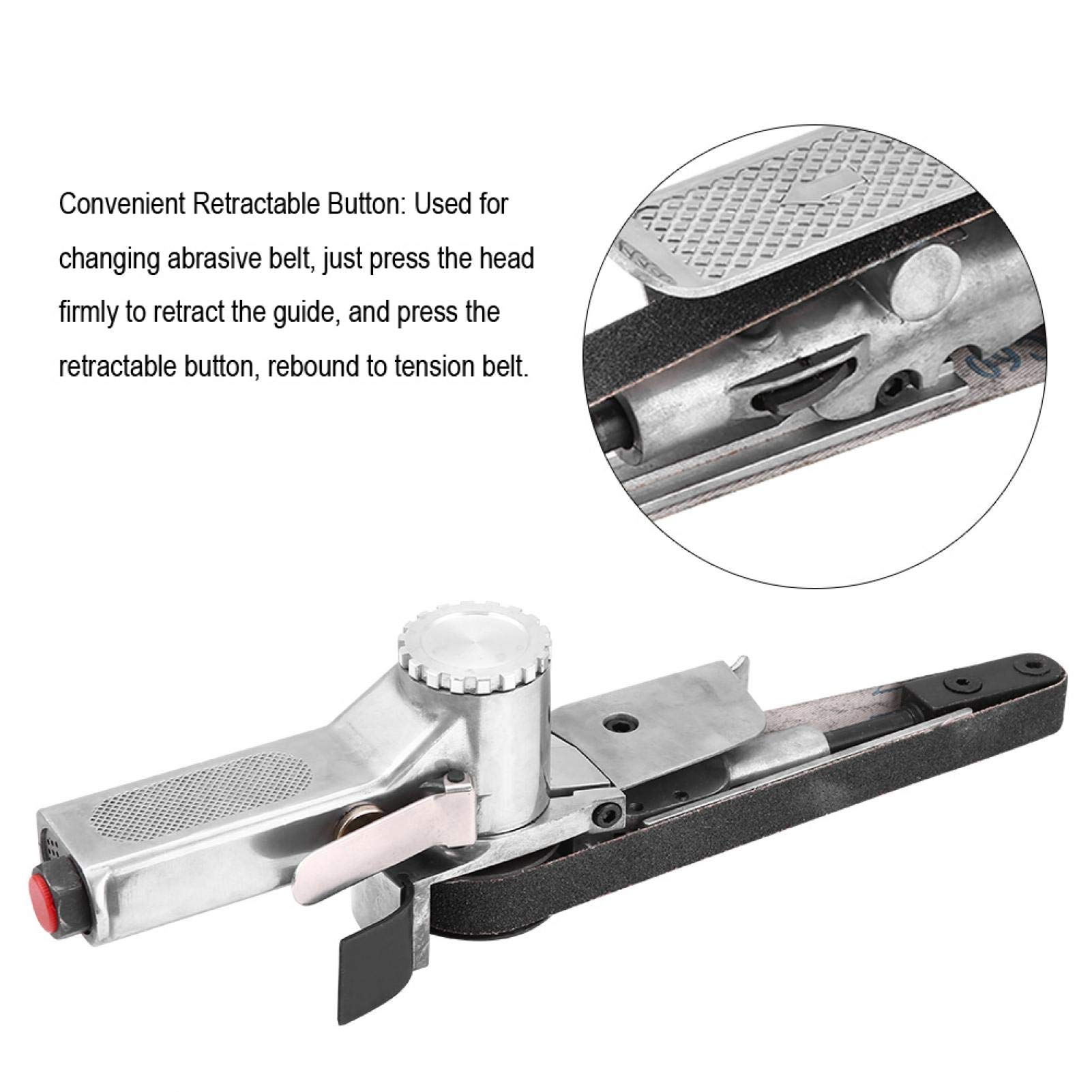 Lijadora De Banda, Lijadora de correa neumática de 20 mm, máquina de pulir pulidora de la lijadora de aire