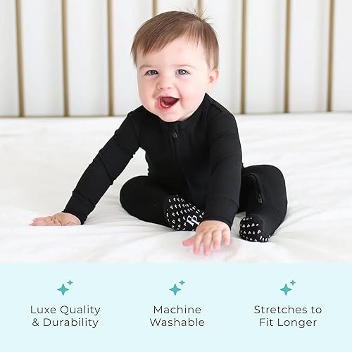 Miniatura 3 de Posh Peanut Pijama de viscosa de bambú para bebé, pijamas con cremallera de 2 vías y pijamas con puños de diseñador