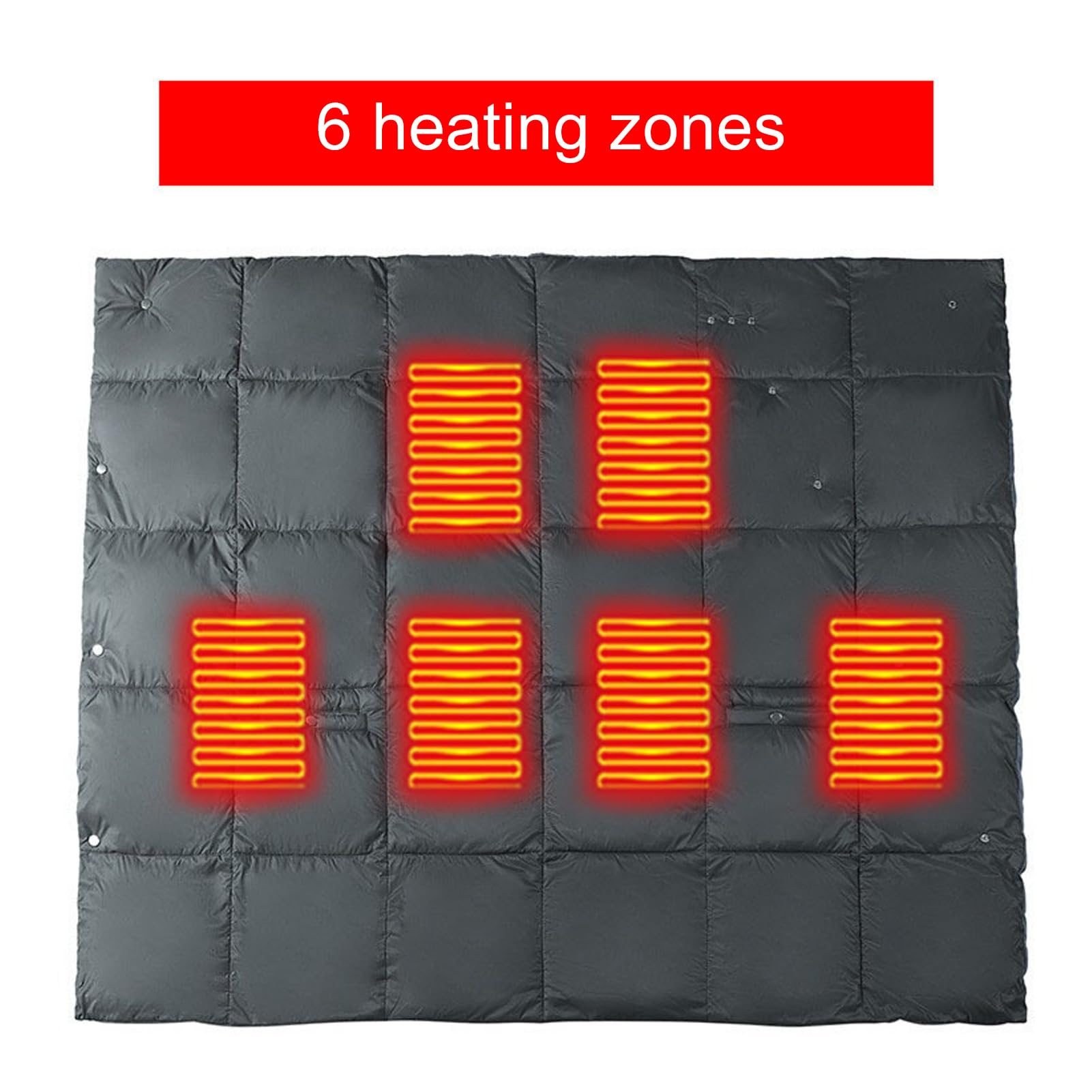 Jeanoko Tappetino Riscaldato Tappetino Elettrico Grigio con 6 Zone di Riscaldamento e 3 Livelli di Temperatura per il Comfort a Casa o in Ufficio