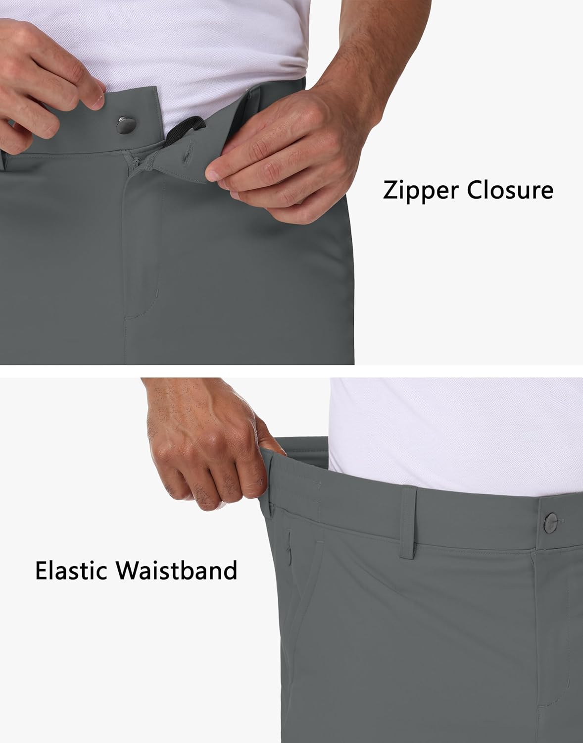 JWM Men's 7" Golf Shorts with 6 Pockets - Stretchy Lightweight Hiking Hybrid Work Dress Short Casual Breathable Quick Dry