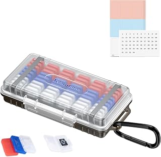 Dual Protect Waterproof MicroSD Card Case w 54 Small Plastic TF Card Cases