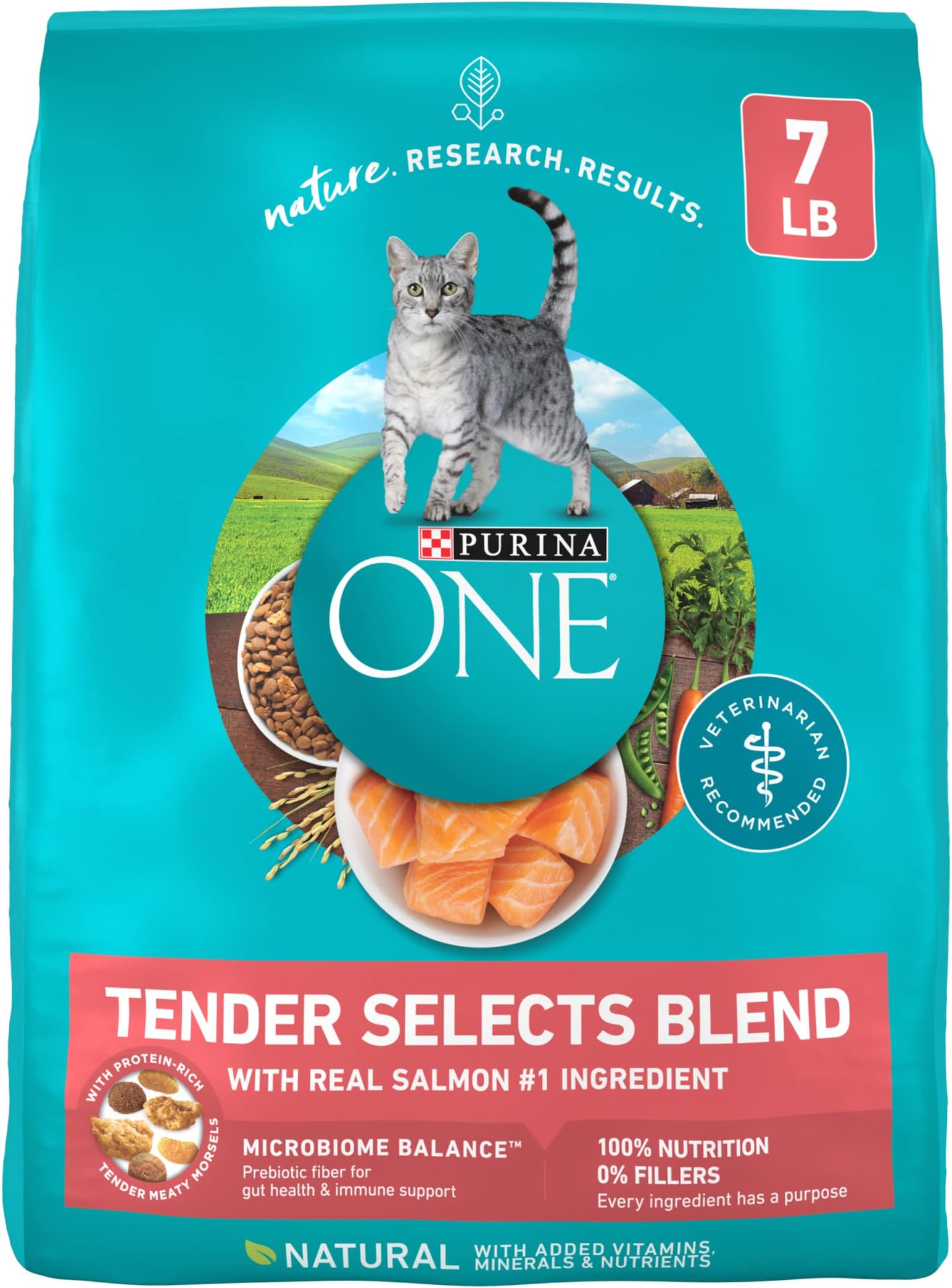 Purina O.N.E. Cat Food, Adult Total Nutrition, Salmon & Tuna, 7 Lb
