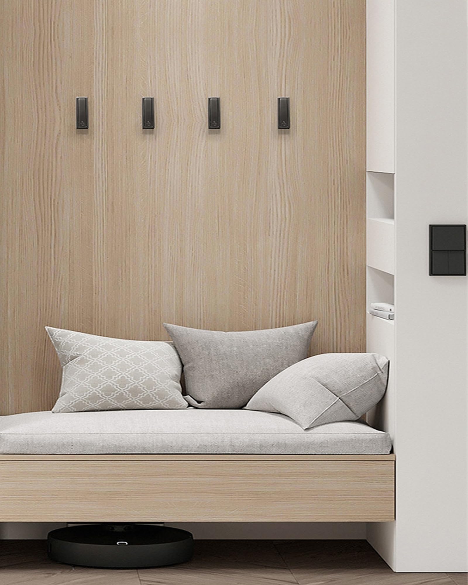 Ganchos de pared invisibles plegables, ganchos retráctiles for abrigos y toallas for baño, armario, entrada, piscina, cocina, 4 Uds.(Brass)