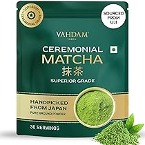 VAHDAM Matcha Cerimoniale 30g | Tè Verde Matcha Ceremonial Grade Giapponese | Polvere Ultra-Fine e Setosa | Sapore Delicato Senza Amaro | Ideale per Cerimonia del Tè e Matcha Latte