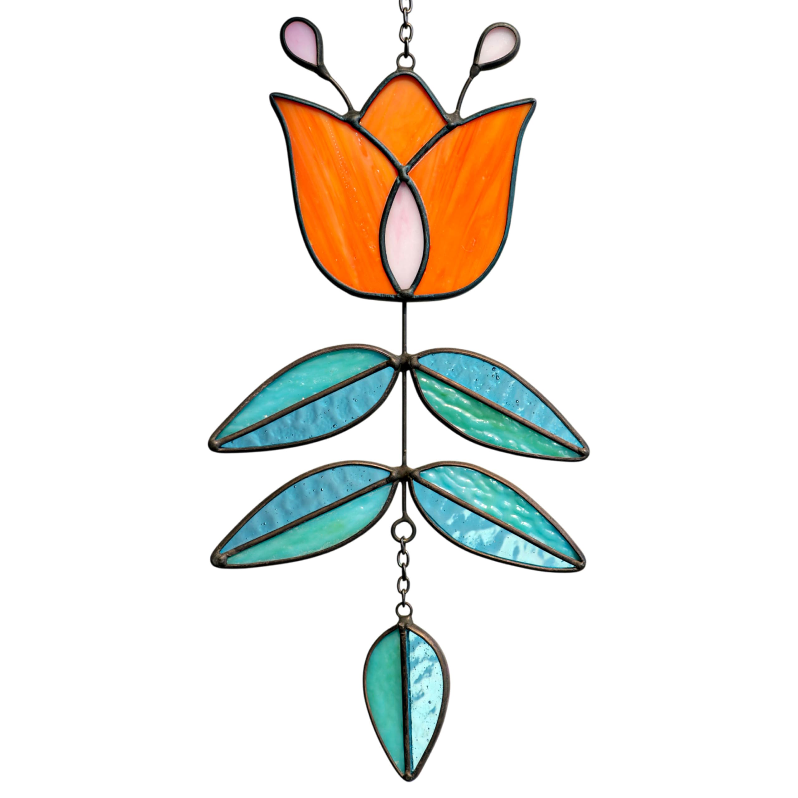 Amazon.com: MintyWiz Coral Tulip Stained Glass Suncatcher, Folk