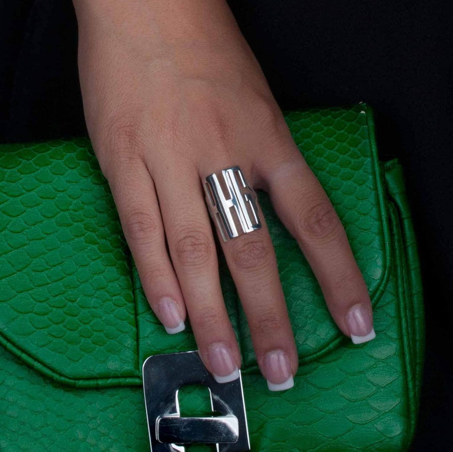 Monogram Ring with 3 Custom Initials – Personalized Name Ring for Women in Gold or Silver – Elegant Monogram Jewelry Gift for Her, Wife, or Girlfriend – Custom Made Initial Ring for Birthday - Image 2