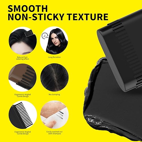 Miniatura 67 de gowwim Polvo de línea capilar (marrón oscuro) Tinte de raíz de cabello, color instantáneo, cubierta de sombra de cabello gris, retoque de cabello