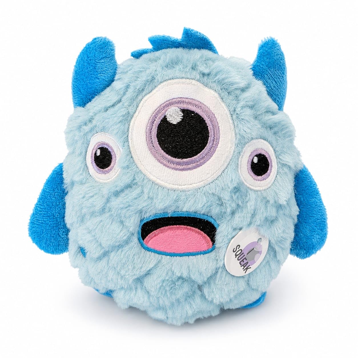 Soft Plush Monster Dog Toy - Squeaky Interactive Dog Toy for Dogs and Puppies - Interactive Cuddle & Play Pet Toy - Blue Monster