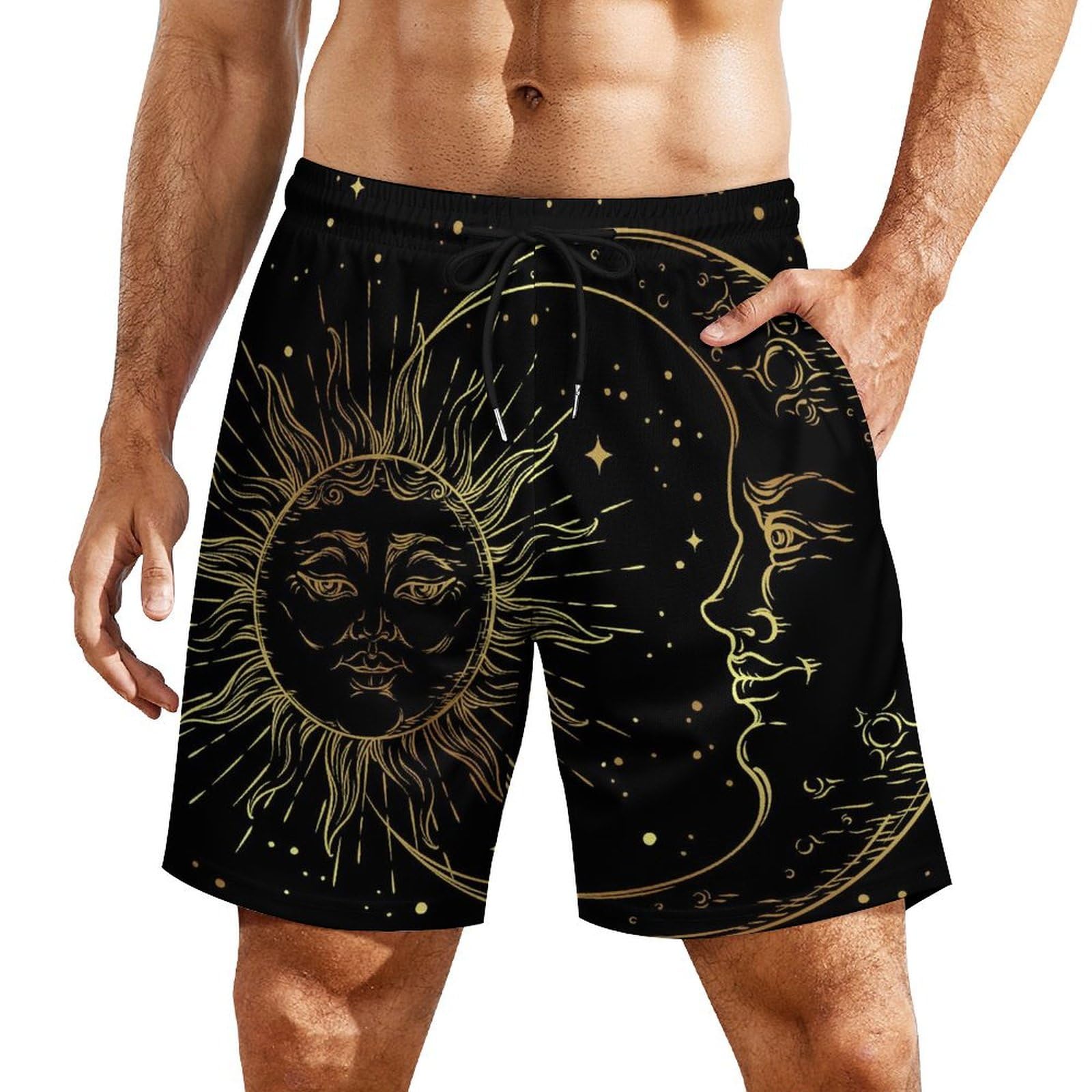 NiYoungMens Big & Tall Cargo Short Board Shorts Basic Underwear with Pockets