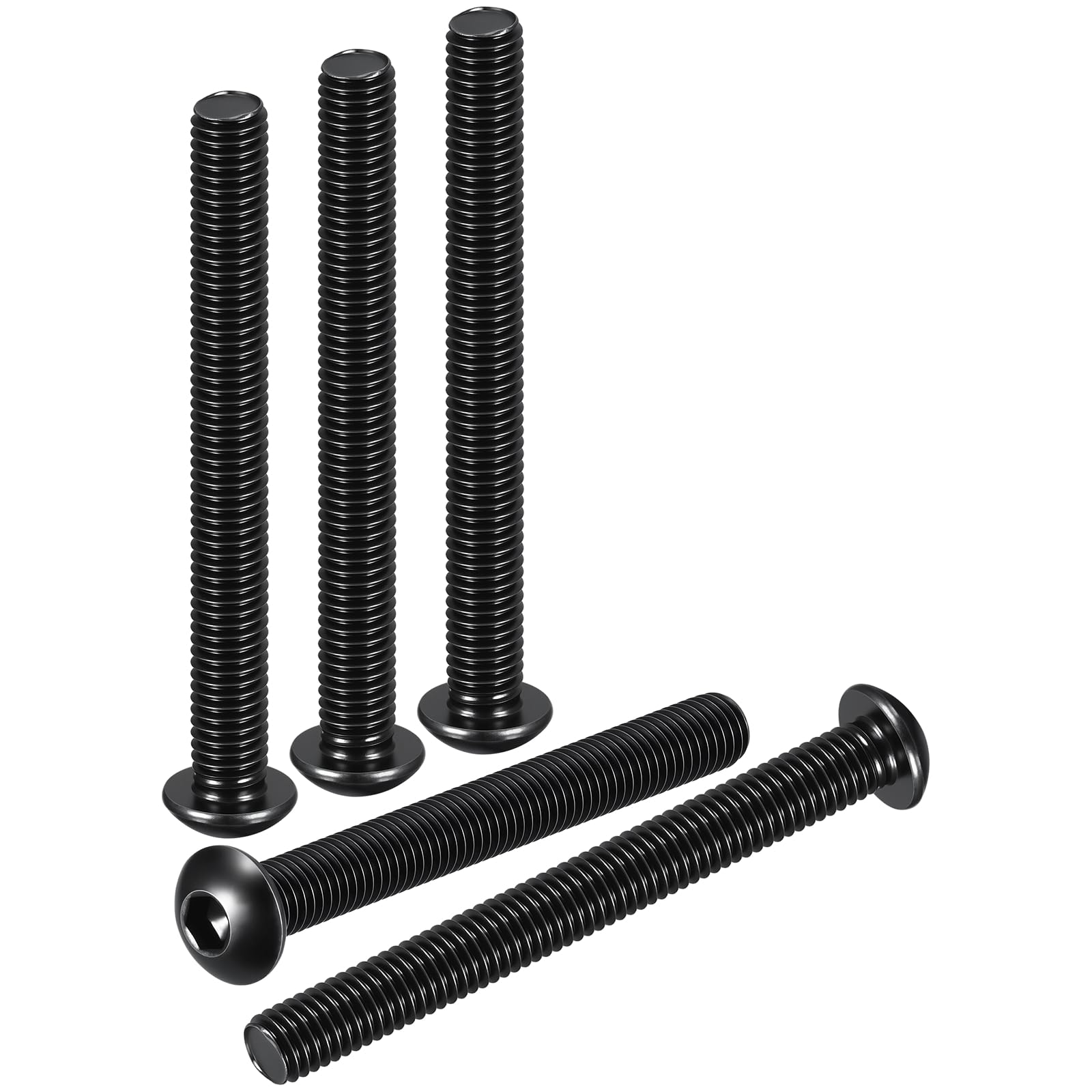 DTGN M8-1.25x70mm Button Head Socket Cap Screws - 6Pack - Good for Road Bicycle, Mountain Bike, Auto, Motorcycle - Carbon Steel Black Oxide - Hex Socket Drive Fasteners — image 1
