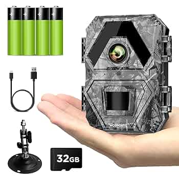 2台 防犯カメラ トレイルカメラ 32gb SD付 動体検知 日本語説明有(注 Amazon.co.jp: Wosportsトレイルカメラ センサー Full HD 野生