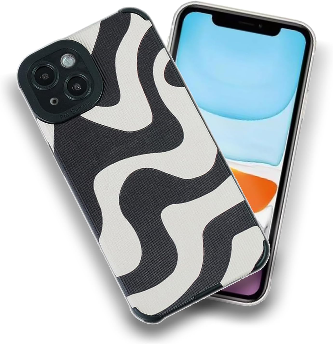 A rtistque Zebra Print Silicone Stylish Back Cover Case for iPhone 14 Plus | Shockproof TPU | Soft Flexible with Camera Protection | iPhone 14 Plus Cover Case - Black & White