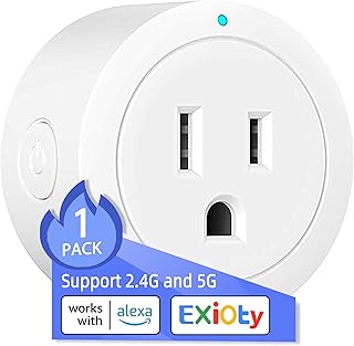 Smart Plug EX-1, Simple to Set Up with One Voice Command, Works with Alexa Only, Remote Control, Timer & Schedule & Group Controller, ETL & FCC Certified, Alexa Echo Required (1 Pack)