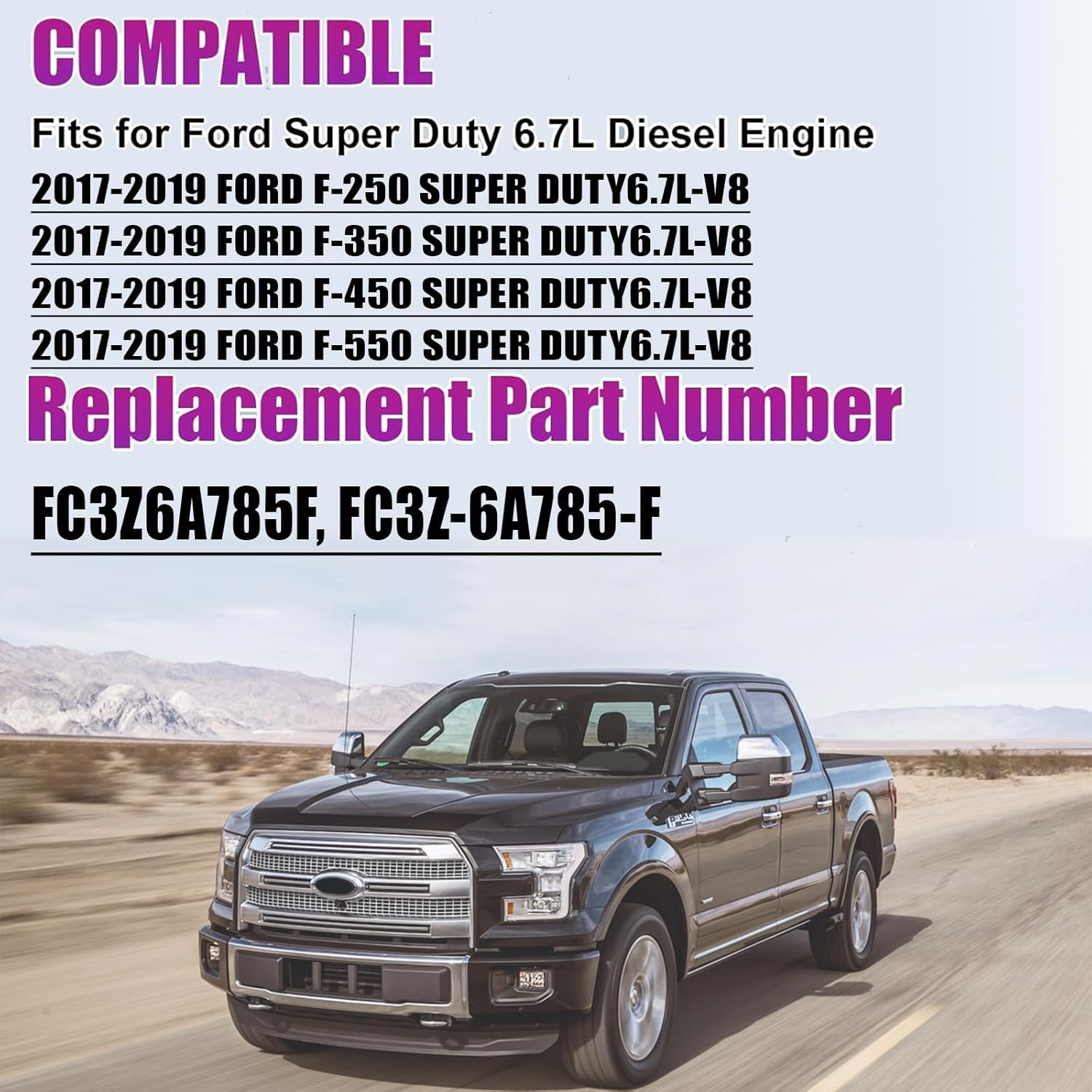 FC3Z6A785F Engine Oil Separator Assembly Fits for Ford F250 F350 F450 F550 Super Duty 2017-2019 6.7L V8, Oil Separator Replace FC3Z-6A785-F