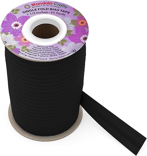 Miniatura 59 de Mandala Crafts Cinta al bies de un solo pliegue de 5/8 pulgadas para coser, acolchar, tuberías, dobladillo, manta y encuadernación de colcha, cinta