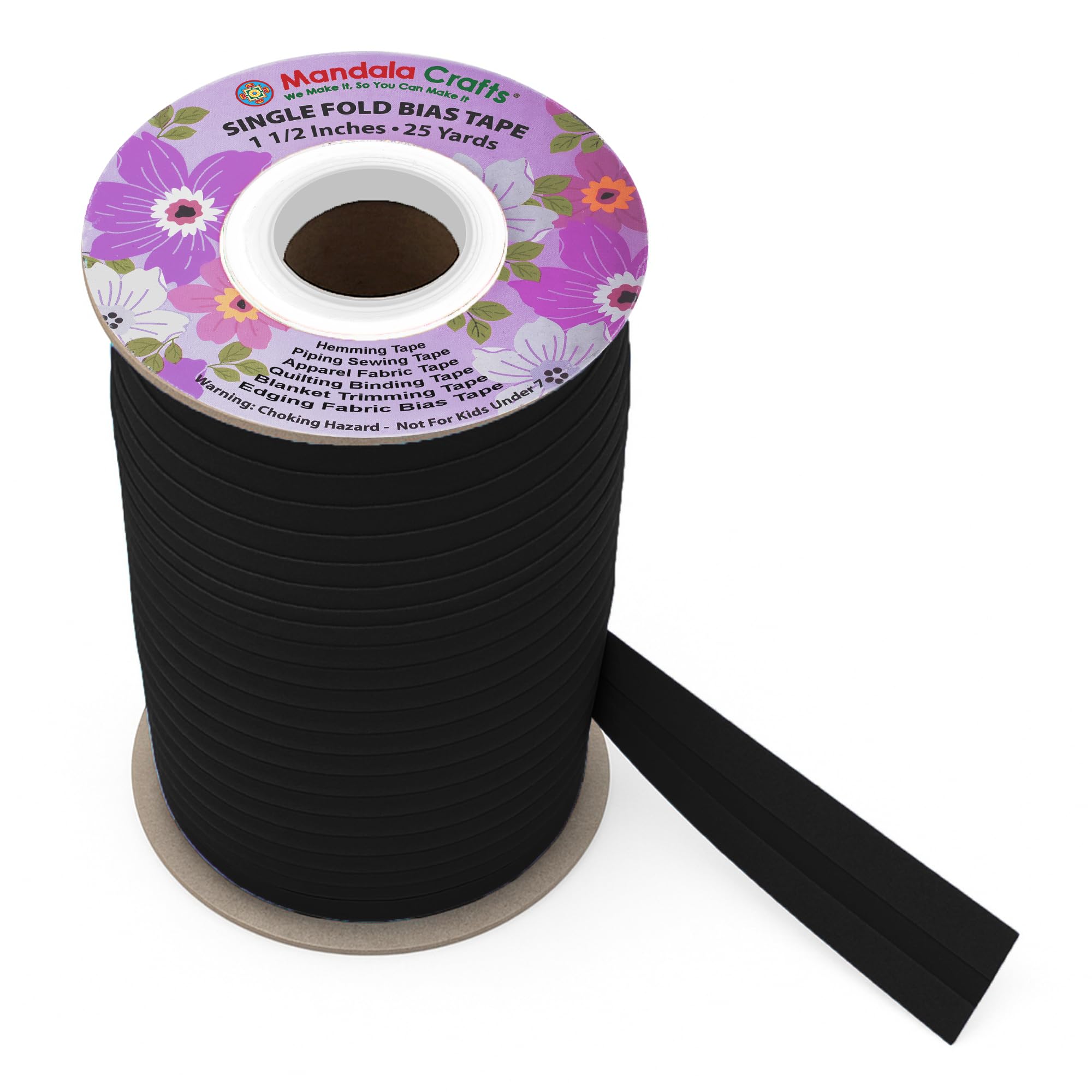 Amazon.com: Mandala Crafts 1 1/2 Inch Single Fold Bias Tape for
