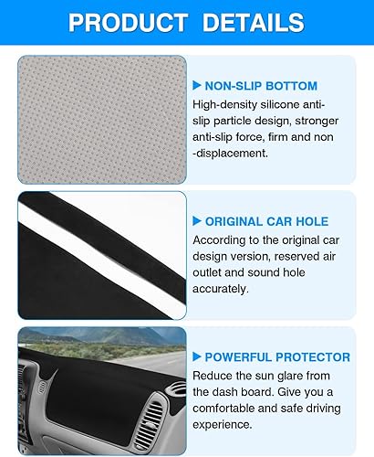 Vista 87 de Autorder Alfombrilla de cubierta de salpicadero para Ford F150 F250 F350 1992-1996 Accesorios Cubierta de tablero de franela para salpicadero