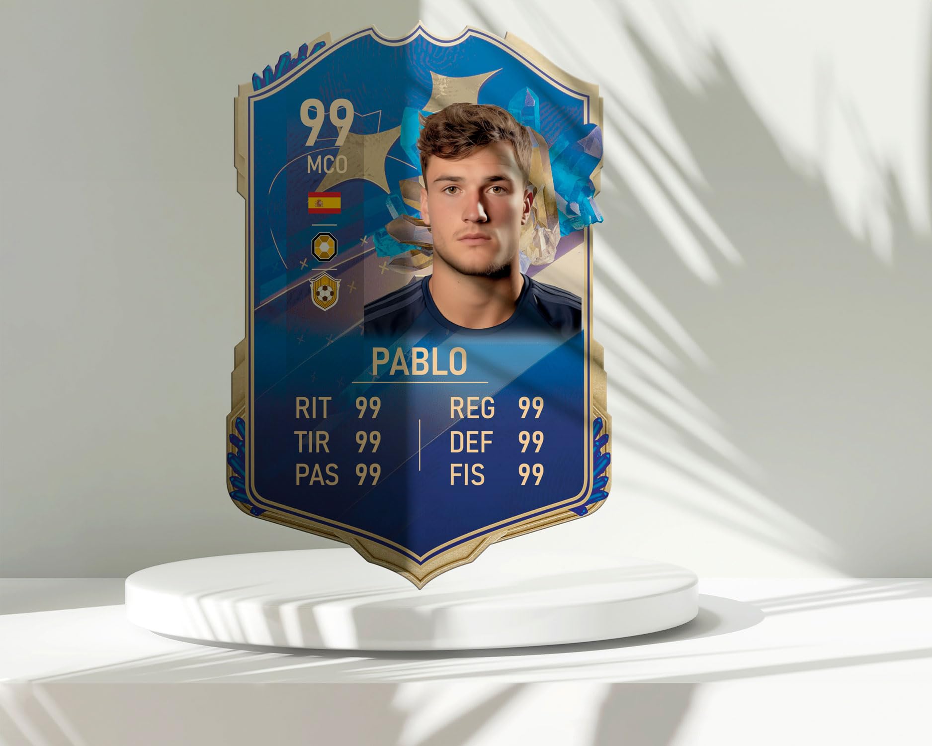 Panorama Football Card TOTY 21x30 cm aus Methacrylat – Ultimate Team FUT Card - Personalised Glas Soccer – Photo Gifts - Personalisierter Fußballaufkleber mit Foto