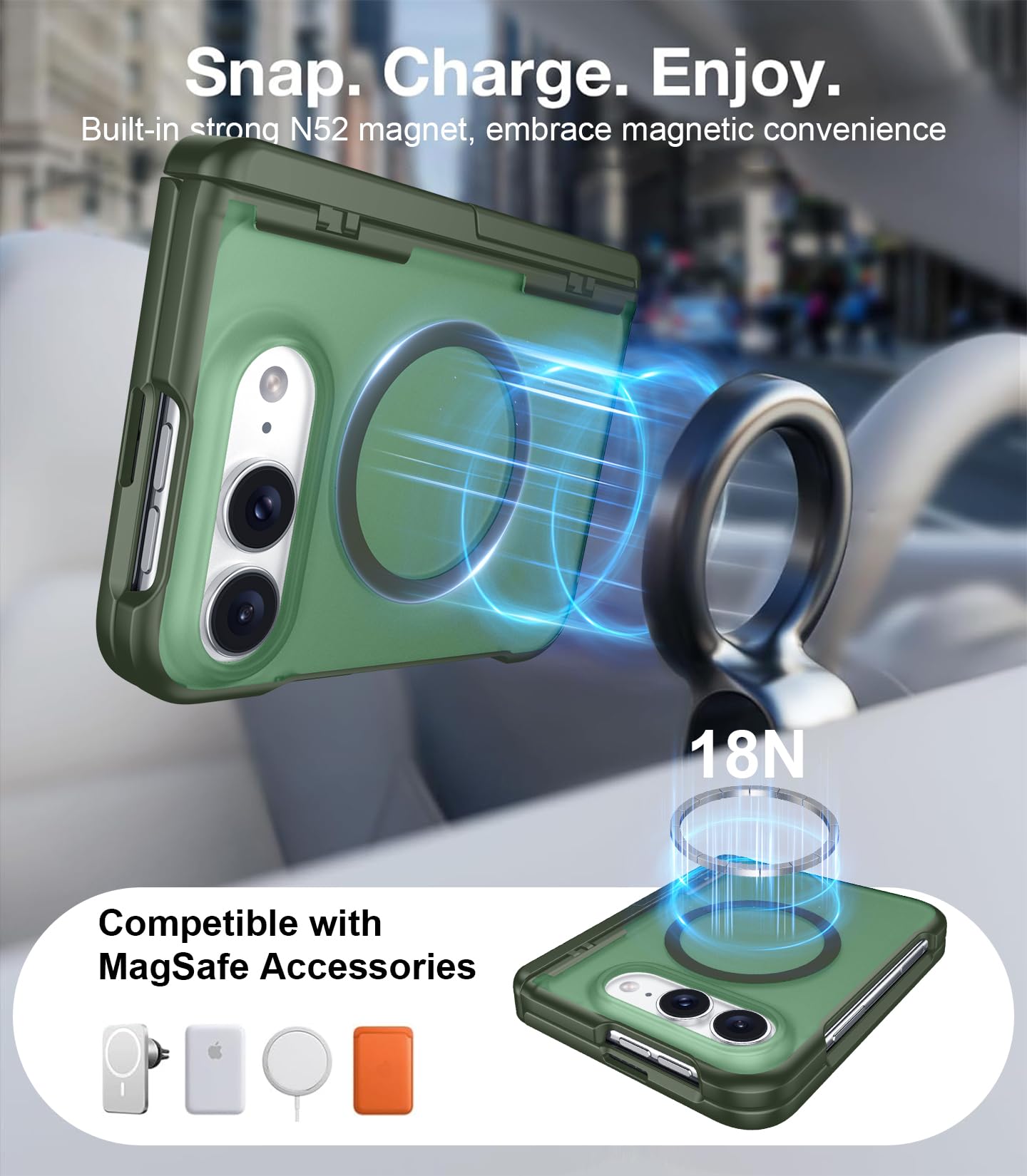 Custodia magnetica per telefono ultra pieghevole con supporto