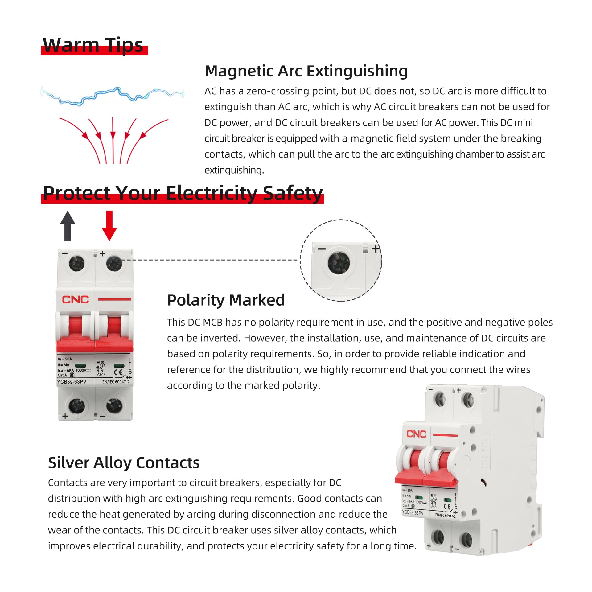 CNC DC Miniature Circuit Breaker, 2 Pole 1000V 40 Amp — Amazon image 2